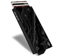 AKIELO Porte Cartes RFID Blocage avec Coffret Cadeau - Portefeuille Homme Minimaliste - Protection Carte Bancaire sans Contact (Alpha - Édition Topo)