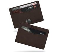 AKIELO Portefeuille Homme RFID Blocage avec Coffret Cadeau - Porte Cartes Compact et Fin - Portefeuille Minimaliste (Echo- Édition Moka Foncé)