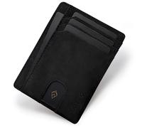 AKIELO Portefeuille Homme RFID Blocage avec Coffret Cadeau - Porte Cartes Ultra Fin - Portefeuille Minimaliste (Bravo - Édition Noir)