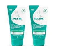 AKILEÏNE | Crème Anti-Transpirante | Lot de 2x 75ml | Transpiration chronique pied | Réduit la transpiration excessive & les mauvaises odeurs | 95,8% d’ingrédients d’origine naturelle | dès 3 ans