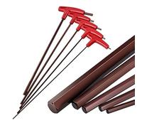 Akin Lot de 5 clés hexagonales à tête plate 3/4/5/6/8 mm en alliage d'acier S2 avec poignée en T extra longue Marron