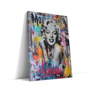 AKINDA Art Gallery - Impression sur toile 30 x 40 cm - Marilyn Monroe Pop Art - Tableau multicolore - Street Art - Décor Bar - Inscriptions Graffiti - Idée cadeau pour décoration de maison