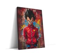 AKINDA Art Gallery - Impression sur toile 90 x 120 cm - Vegeta Pop Art - Dragon Ball - Anime - Tableau moderne de salon - Street Art - Idée cadeau pour décoration de maison