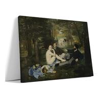 AKINDA Art Gallery - Tableau avec cadre 40 x 30 cm - Petit déjeuner sur l'herbe - Édouard Manet - Réalisme - Cadre de chambre - Nature - Idée cadeau pour décoration de maison