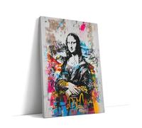 AKINDA Art Gallery - Tableau avec cadre 60 x 80 cm - Mona Lisa Pop Art - Graffiti coloré - Peinture créative - Décoration de maison - Style Graffiti - Idée cadeau pour décoration de maison