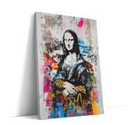 AKINDA Art Gallery - Tableau moderne 60 x 80 cm - Mona Lisa Pop Art - Coloré - Street Art - Tableau moderne de salon - Style Graffiti - Idée cadeau pour décoration de maison