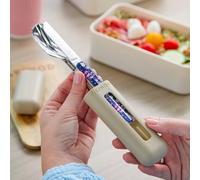 AKINOD 12H34 Set de 3 couverts inox nomades FLEUR DE CERISIER finition miroir