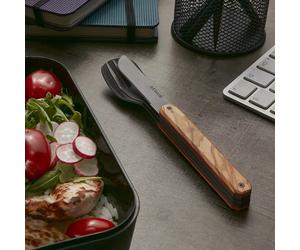 AKINOD 12H34 Set de 3 couverts inox nomades Titane Olivier édition limitée