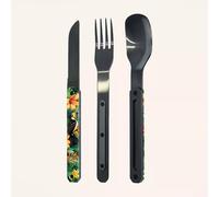 AKINOD 12H34 Set de 3 couverts inox nomades TOUCAN finition Black