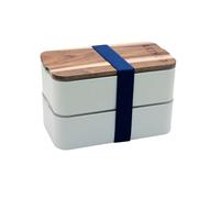 akinod - Boîte Bento 11:46 - Lunch Box Étanche, Double Compartiment - Compatible Lave-Vaisselle, Congélateur, Micro-Ondes - 1,4 L - 19 x 10,5 x 11,5 cm - Blanc