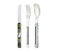 Akinod - Couverts 12:34 - Fourchette + Couteau + Cuillère - Acier Inoxydable - Assemblage Aimanté - Couverts Nomades Compacts, Durables et Élégants, Jungle