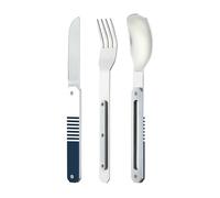 Akinod Set de 3 couverts inox 12H34 aimantés nomades Marinière bleue