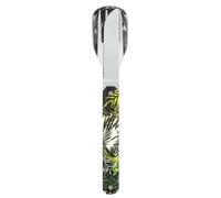 Akinod - Couverts Droits Aimantés 12:34 - Fourchette + Couteau + Cuillère - Acier Inoxydable - Assemblage Aimanté - Couverts Nomades Compacts, Durables et Élégants, Jungle