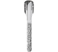 Akinod - Couverts Droits Aimantés 12H34 Arabesques - Fourchette, Couteau, Cuillère en Acier Inoxydable - Assemblage Aimanté - Nomades Compacts, Durables et Élégants