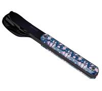 Akinod - Couverts Droits Aimantés 12H34 - Fourchette + Couteau + Cuillère - Assemblage Aimanté - Couverts en Acier Inoxydable Nomades, Compacts, Durables et Élégants - Fleurs de cerisier