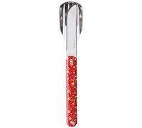 Akinod - Couverts Droits Aimantés 12H34 Hélianthème Rouge - Fourchette + Couteau + Cuillère - Acier Inoxydable - Aimanté - Nomades, Durables et Élégants