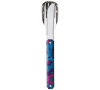 Akinod - Couverts Droits Aimantés 12H34 Hibiscus - Fourchette + Couteau + Cuillère - Couverts en Acier Inoxydable - Assemblage Aimanté - Couverts Nomades Compacts, Durables et Élégants