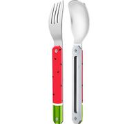 Akinod - Couverts Droits Aimantés Mini 12:12 - Fourchette + Cuillère - Couverts Nomades Compacts et Durables en Acier Inoxydable - Assemblage Aimanté - Pastèque