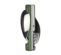 Akinod - Couverts Multifonctions 13:25 - Couverts Pliants, Nomades et Compacts en Acier Inoxydable - Assemblage Aimanté - 6 Fonctions dont Ouvre-Boîte et Tire-Bouchon - Aluminium kaki