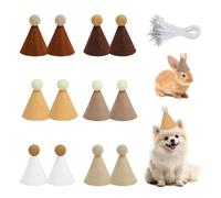 AKINSTER Lot de 12 mini chapeaux de fête pour animaux en peluche - Chapeaux d'anniversaire pour chats, chiens, lapins et divers accessoires pour animaux - Décoration de festival