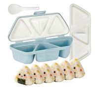 AKINSTER Onigiri Moule 6 en 1 Onigiri Moule à sushi triangulaire avec pelle pour excursions, pique-niques, boîte à lunch, fabrication de sushis, moule à algues, boule de riz