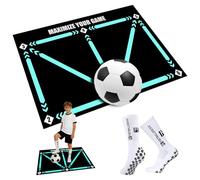 AKINSTER Tapis de football, 60 x 90 cm, pour l'entraînement des enfants, absorbant les chocs, contrôle du ballon, tapis d'entraînement pour enfants et adultes, pour dribblings et amélioration du