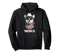 Akita Chapeau de Cowboy Country Lunettes de Soleil Drapeau américain Bandana Sweat à Capuche