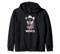 Akita Chapeau de Cowboy Country Lunettes de Soleil Drapeau américain Bandana Sweat à Capuche