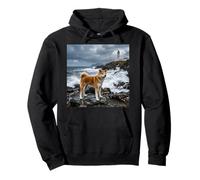 Akita Coastal Falaise Phare Ocean Storm Scène Sweat à Capuche