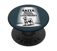 Akita - Design Akita Japonais Silencieux, Fort, légendaire PopSockets PopGrip Adhésif