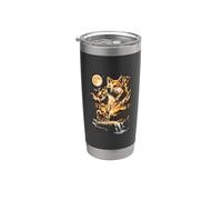 Akita hurlant à la lune Gobelet isotherme en acier inoxydable double paroi