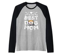 Akita Inu Best Dog Mom Dogs Lovers Funny Mothers Day Manche Raglan
