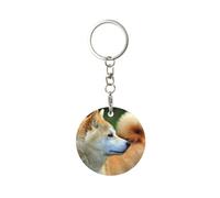 Akita Inu Bokeh Animaux Chiens Akita Inu, Porte-clés rond en métal, Porte-clés en métal Porte-clés Porte-anneau Organisateur 1 pièce