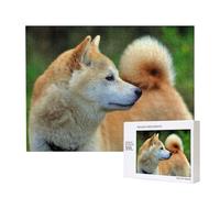 Akita Inu Bokeh Animaux Chiens Akita Inu,Puzzle Familial en Bois de 500 pièces pour Adultes et Adolescents, décoration d'intérieur