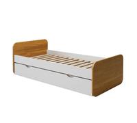 Akiten retail Lit gigogne 90x190 cm Blanc et Noisette