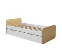 Akiten retail Lit gigogne 90x200 cm Blanc et Bois