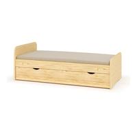 Akiten retail Lit gigogne avec Matelas 90x190 cm Bois