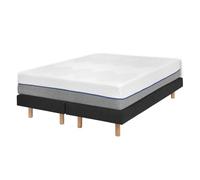 Akiten retail Pack 2 sommiers tapissiers avec Matelas 80x200 cm Noir