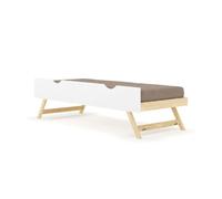 Akiten retail Pack avec sommier gigogne avec façade et Matelas ALEC 80x190 cm Blanc