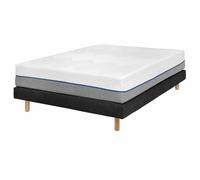 Akiten retail Pack sommier tapissier avec Matelas 140x190 cm Noir