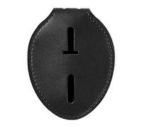 AKITSUMA Porte-badge de police - Cuir de vachette, universel, noir, forces de l'ordre, clip en métal et chaîne inclus