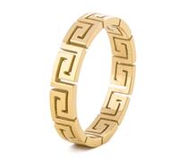 Akitsune Argius Ring | Greek Ornament Design Ring Femmes Hommes Acier inoxydable Filigrane Mander - Gold - US 8