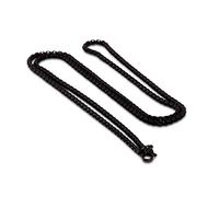 Akitsune Baca Chane 70 cm | 3mm de Large | Collier Femme Hommes Box Rolo en Acier Inoxydable Mousqueton Minimaliste Hommes Collier - Noir Mat