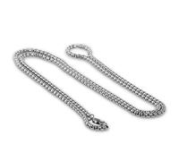 Akitsune Baca Chane 70 cm | 3mm de Large | Collier Femmes Hommes Box Rolo en Acier Inoxydable Mousqueton Minimaliste Hommes Collier - Argent