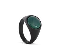 Akitsune Coruscent Bague chevalière minimaliste avec pierre semi-précieuse pour homme en acier inoxydable