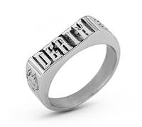 Akitsune Death Statement Ring | Bague empilable Hommes Femmes Acier Inoxydable Designer Argent - US 9