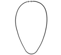 Akitsune Franco Chane 60 cm de Long | 3 mm de Large | Collier Femmes Hommes en Acier Inoxydable Mousqueton rsistant l'eau Collier Hommes - Noir Mat