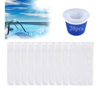 AKJAXQU 20pcs Chaussettes de Skimmer pour Piscine, Chaussette Filtre Piscine Filtre Skimmer Piscine, Pool Skimmer Socks, Chaussette Filtre Piscine Protégez La Piscine Propre,Feuilles,Écume