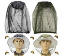AKJAXQU 4 Pack Masque Anti Tête de Moustique Net Moustiquaire TêTe Moustique Net Chapeau De Masque Anti-Moustique ExtéRieur,Filet Repoussant Les Insectes,Mosquito TêTe Filets Moucheron