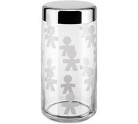 Akk38 Girotondo Boîte De Cuisine Hermétique En Verre Sérigraphié Avec Couvercle En Acier Brillant, 150 Cl, White